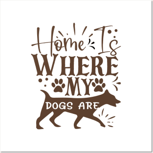 Home is where my dogs are Posters and Art